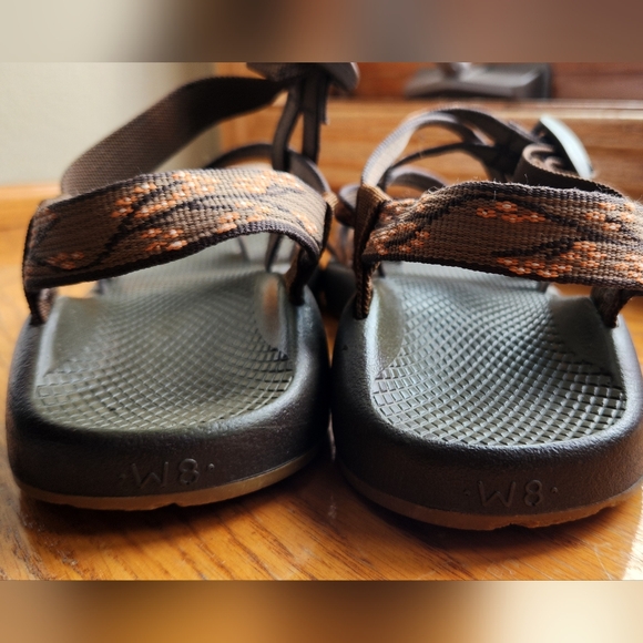 Chaco zx/2 Yampa Sandals Brown Orange Double Strap Toe Loop Women's 8 - Picture 2 of 6